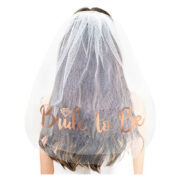 'Bride To Be' Veil with Rose Gold Script - wicked favors